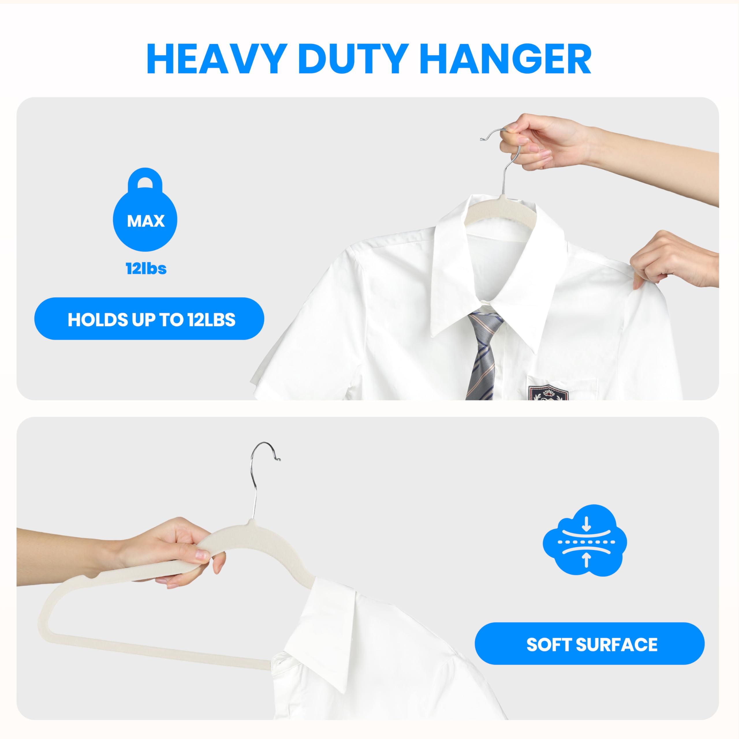 Foto 5 pulgar | Velvet Hangers Simple Deluxe, Paquete De 30 Unidades, Antideslizantes, Color Blanco - Venta Internacional.