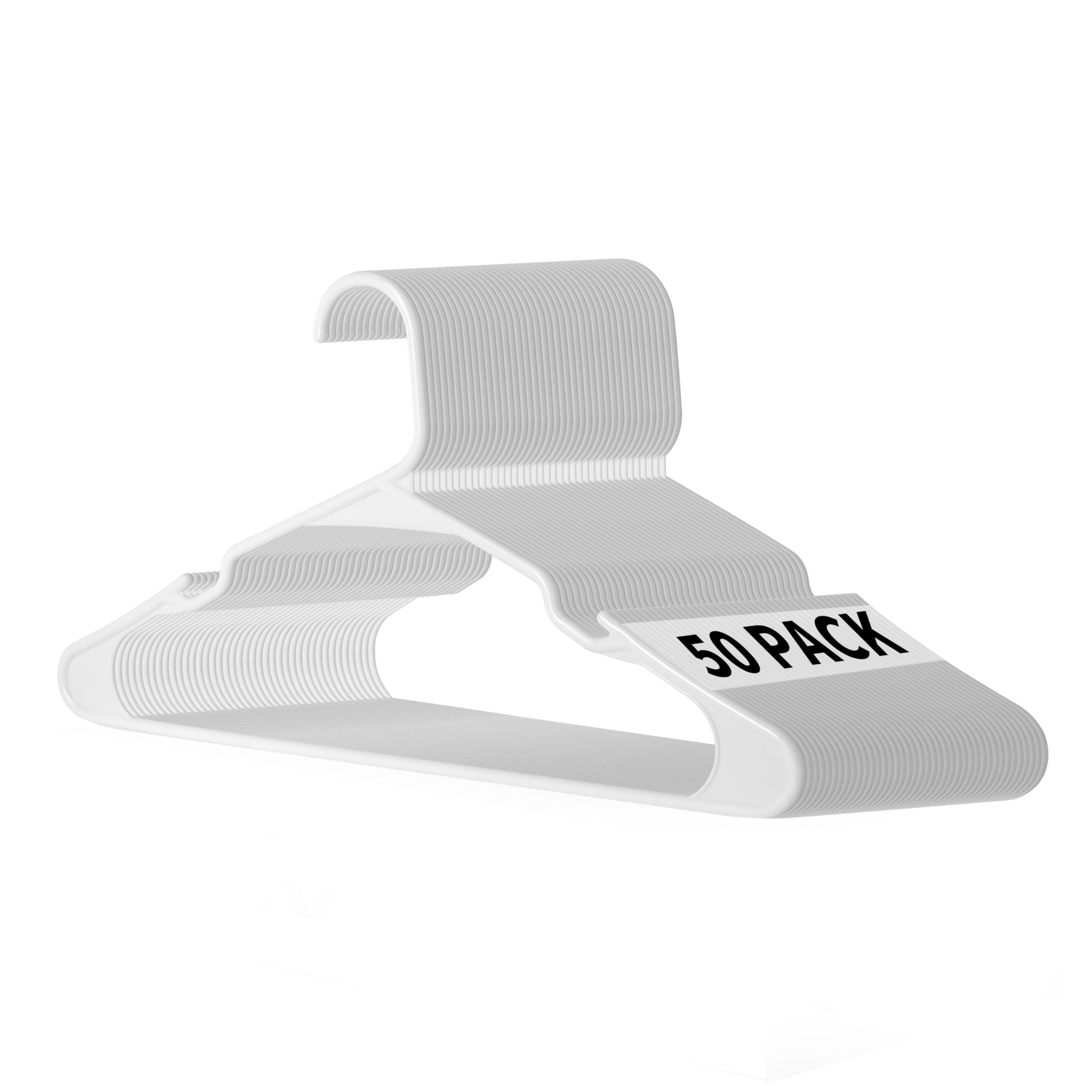 Foto 1 | Perchas De Plástico Simple Deluxe, 50 Unidades, Para Ropa, Color Blanco - Venta Internacional.
