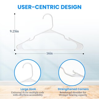 Foto 2 | Perchas De Plástico Simple Deluxe, 50 Unidades, Para Ropa, Color Blanco - Venta Internacional.