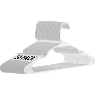 Foto 1 | Perchas De Plástico Simple Deluxe, 50 Unidades, Ligeras, De Color Blanco - Venta Internacional.