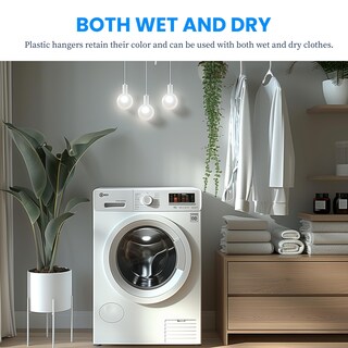 Foto 7 | Perchas De Plástico Simple Deluxe, 50 Unidades, Ligeras, De Color Blanco - Venta Internacional.