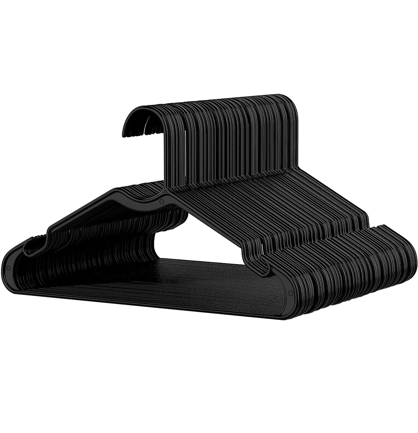 Foto 2 pulgar | Perchas De Plástico Simple Deluxe, 50 Unidades, Para Ropa, Color Negro - Venta Internacional.