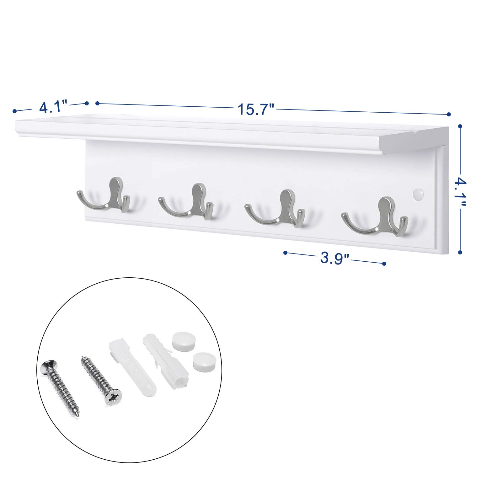 Foto 4 pulgar | Perchero Songmics de Pared 4 Ganchos - Venta Internacional