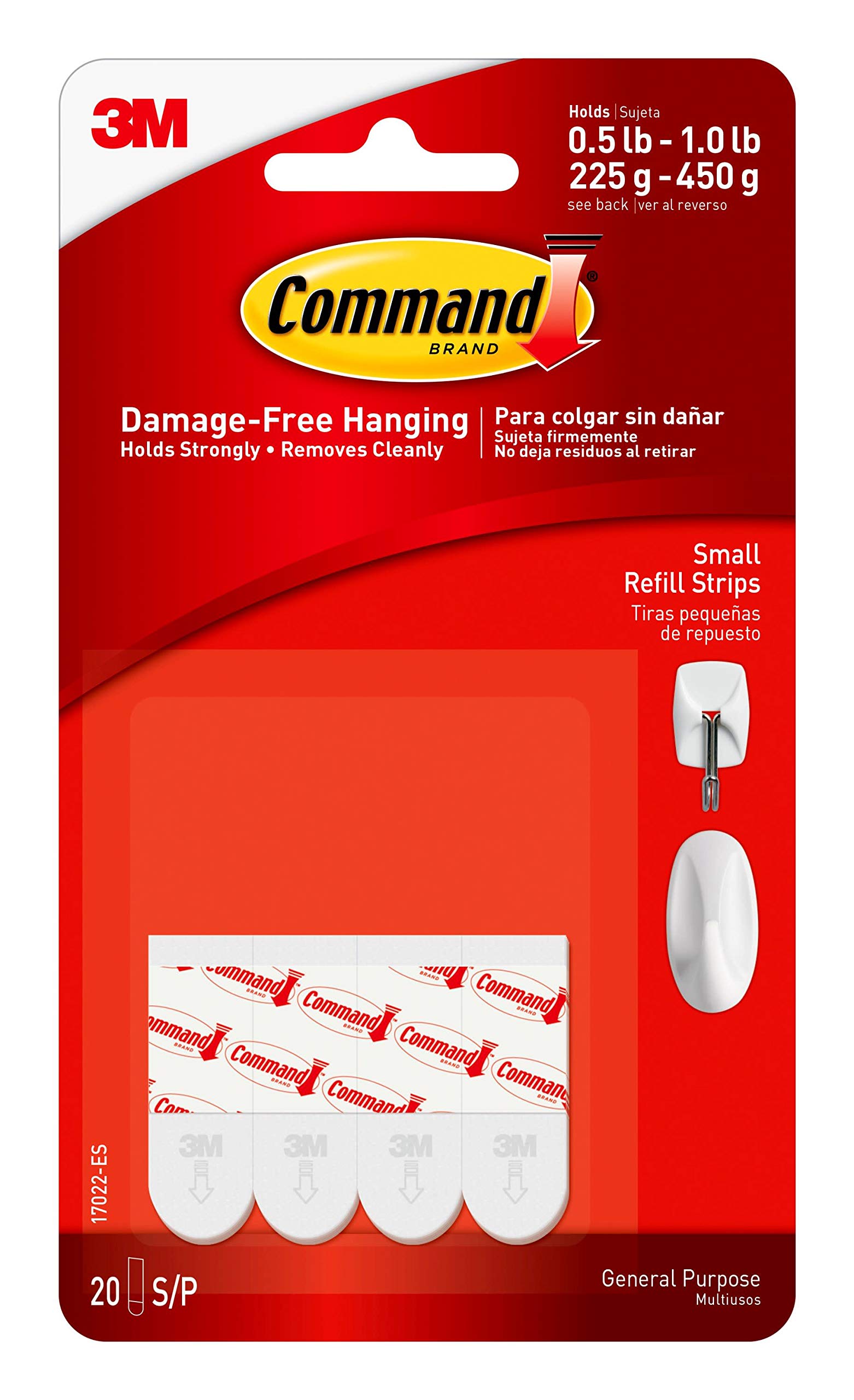 Foto 2 pulgar | Tiras Adhesivas Command Small Refill, 20 Tiras Blancas - Venta Internacional.
