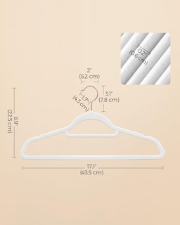 Foto 7 | Juego De 60 Perchas Songmics De Terciopelo, Color Blanco Nube Ucrf0021w01 - Venta Internacional.