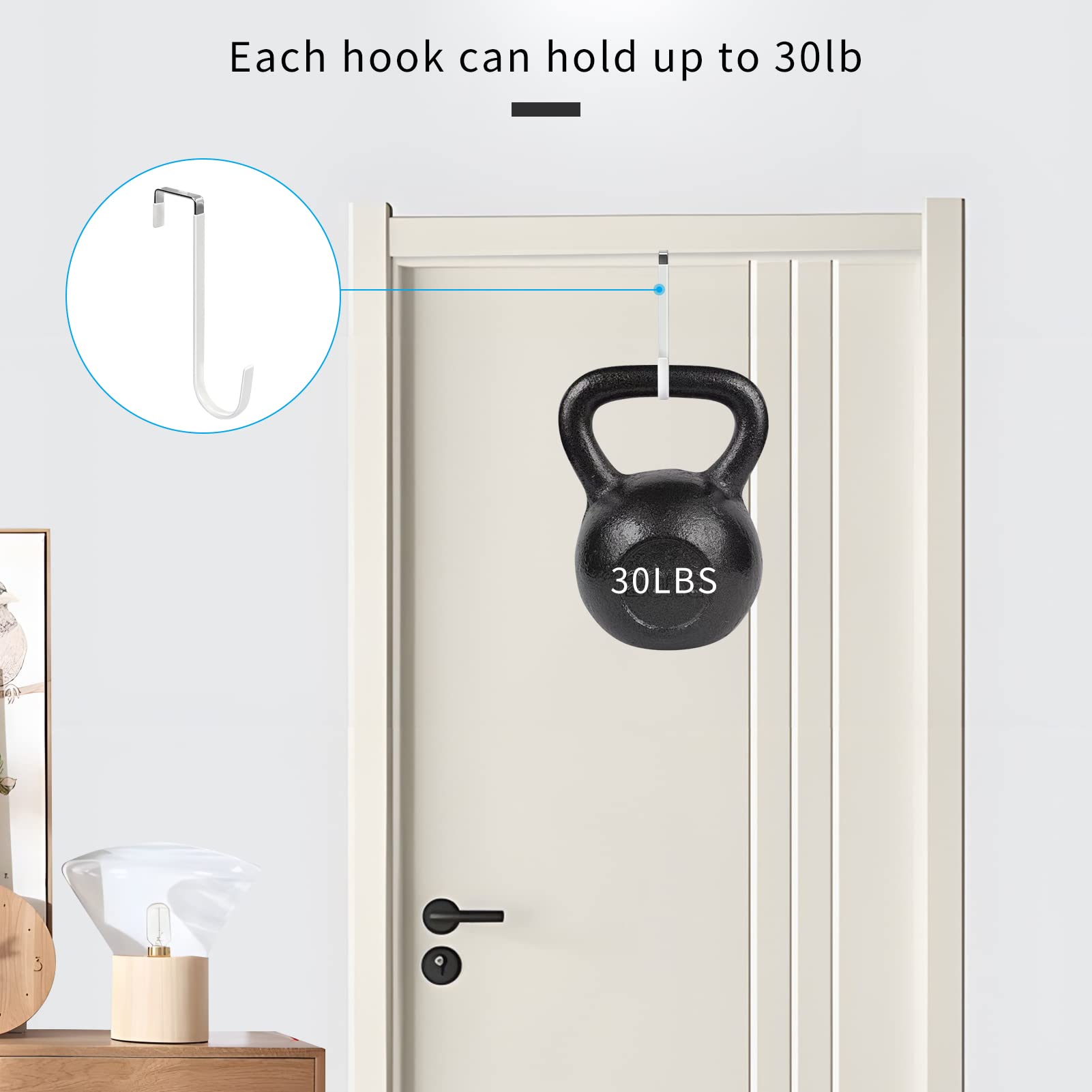 Foto 5 pulgar | Ganchos Para Colocar Sobre La Puerta Fyy, Colgadores Largos Mejorados Para Puertas, Paquete De 6 - Venta Internacional.