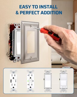 Foto 3 | Funda De Enchufe De Pared Dewenwils, Metal, Paquete De 4 Unidades, Níquel Cepillado - Venta Internacional.