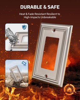 Foto 6 | Funda De Enchufe De Pared Dewenwils, Metal, Paquete De 4 Unidades, Níquel Cepillado - Venta Internacional.