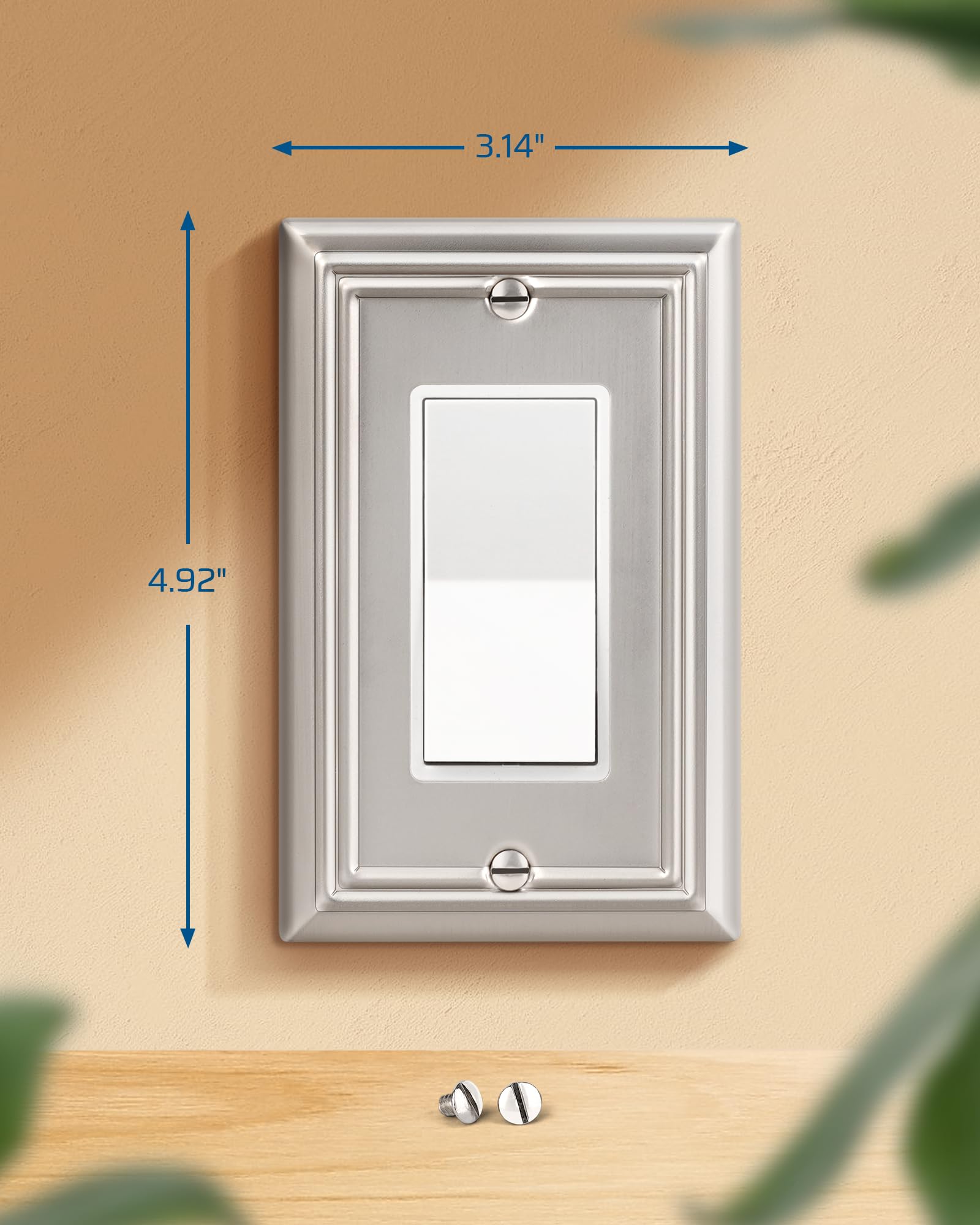 Foto 7 | Funda De Enchufe De Pared Dewenwils, Metal, Paquete De 4 Unidades, Níquel Cepillado - Venta Internacional.