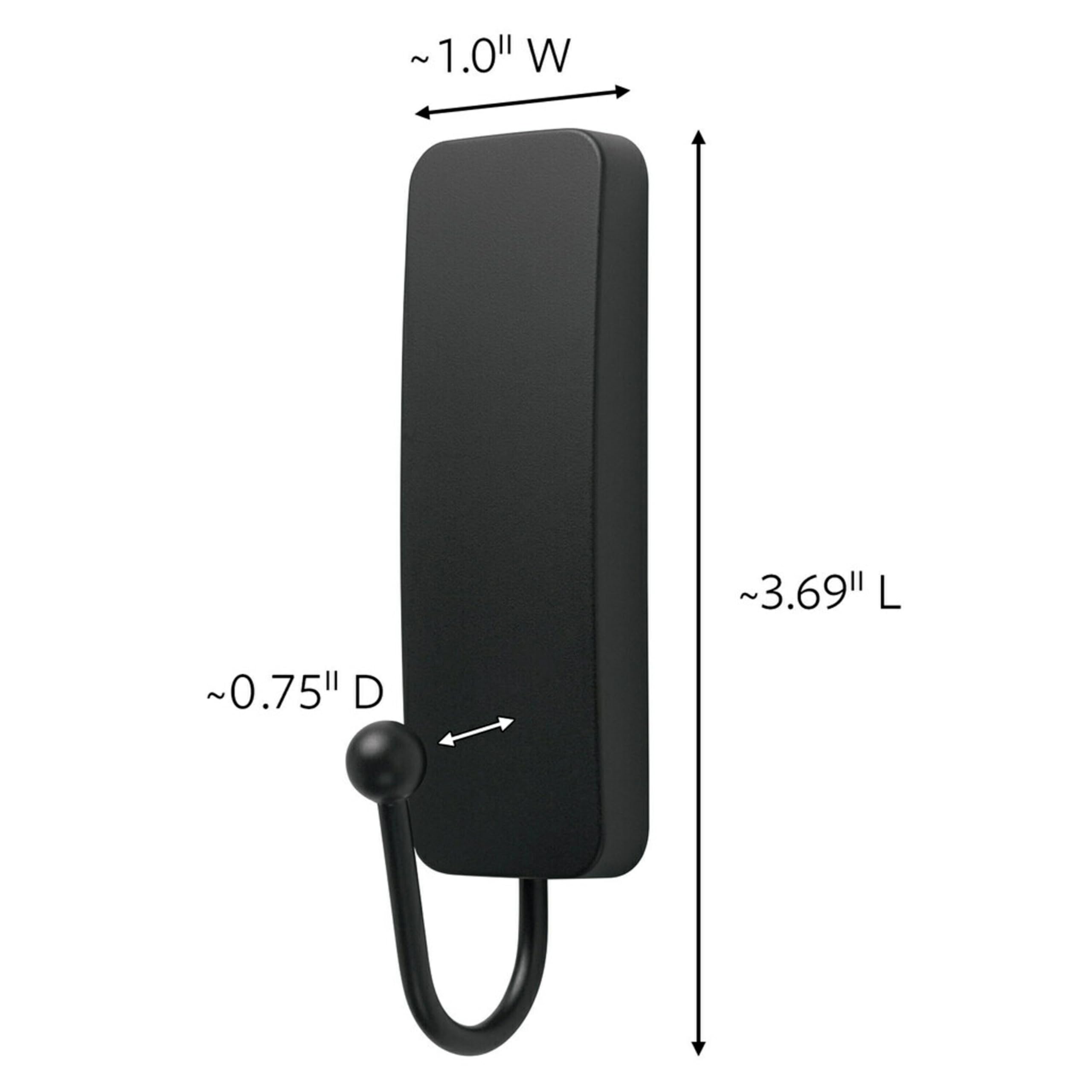 Foto 3 pulgar | Wall Hooks Command, Color Negro Mate Medio, 2 Ganchos Y 4 Tiras - Venta Internacional.