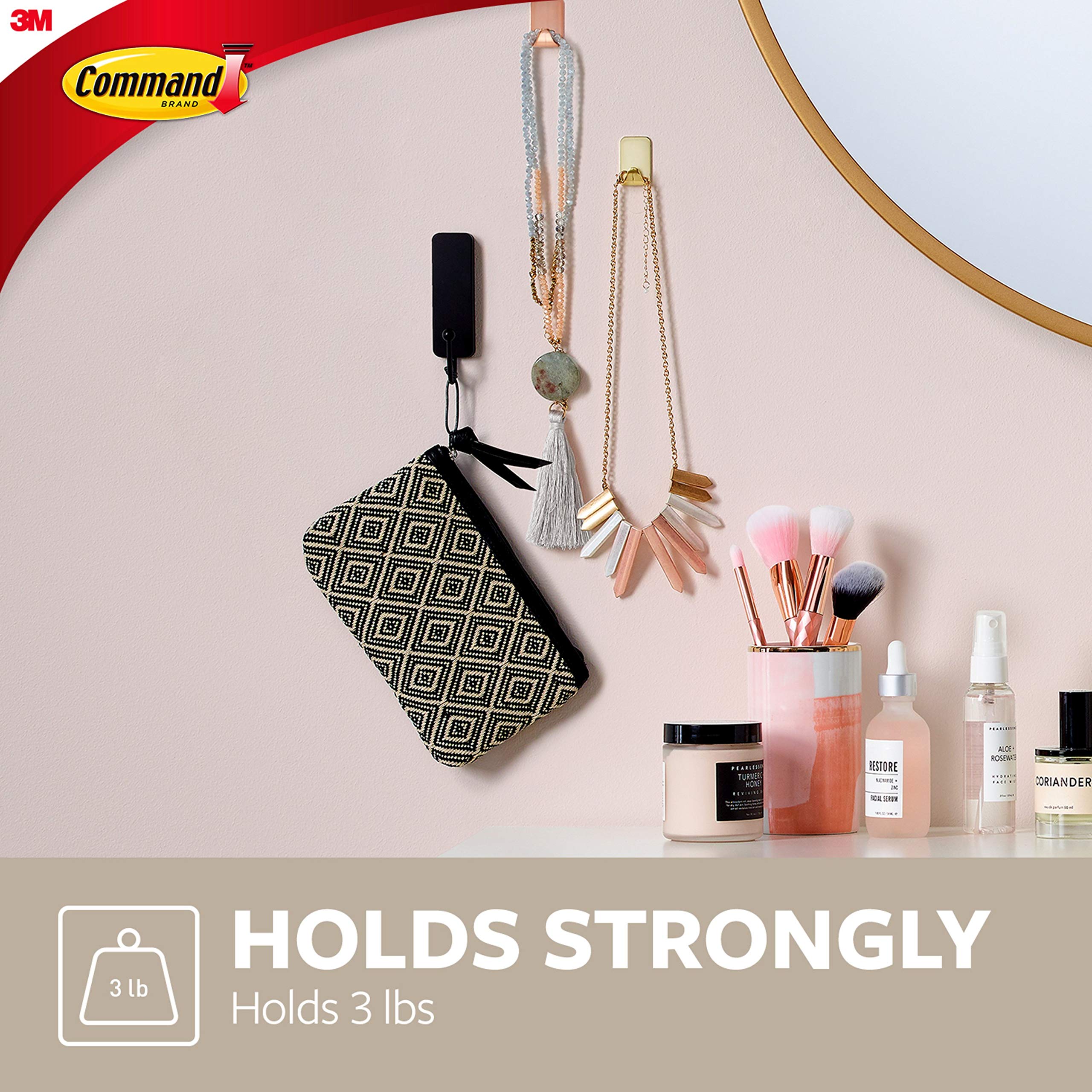 Foto 4 pulgar | Wall Hooks Command, Color Negro Mate Medio, 2 Ganchos Y 4 Tiras - Venta Internacional.