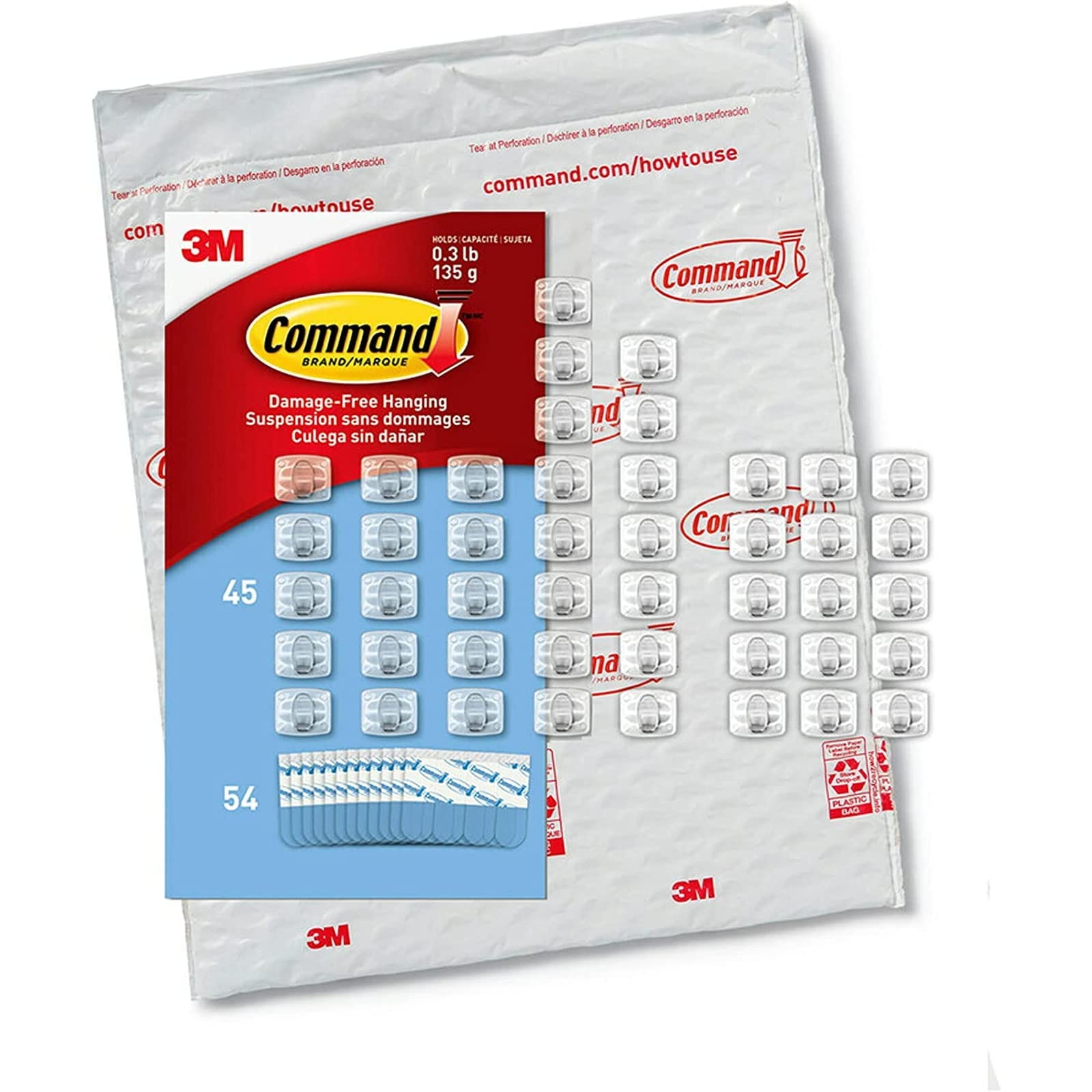 Foto 1 | Light Clips Command Indoor Mini 45 Clips Transparentes, 54 Tiras - Venta Internacional.