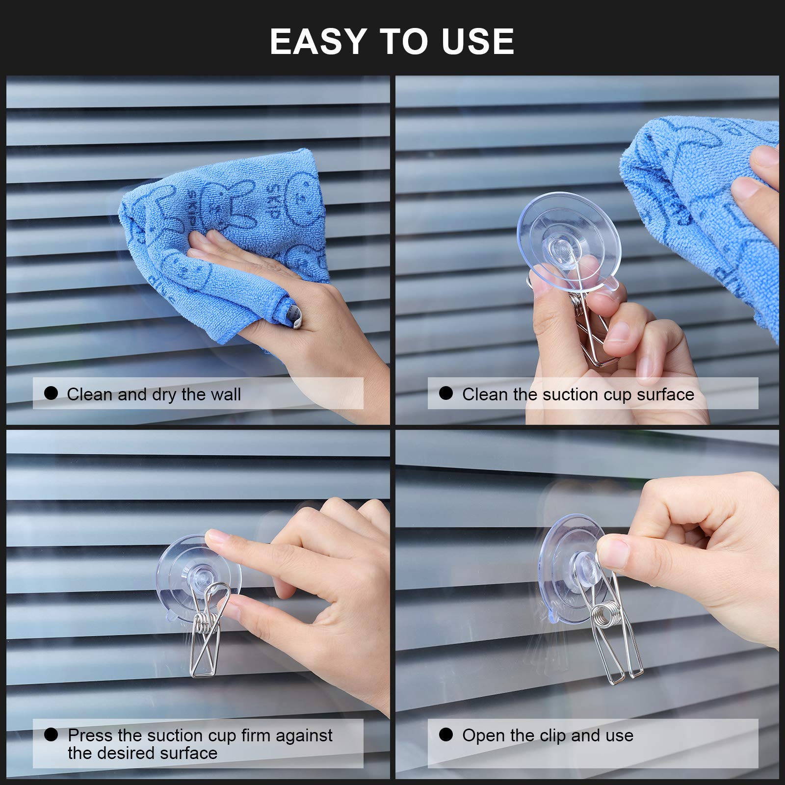 Foto 5 pulgar | Pinzas Con Ventosa Para Rotulación, 16 Piezas, Para El Hogar, La Oficina, La Ducha - Venta Internacional.