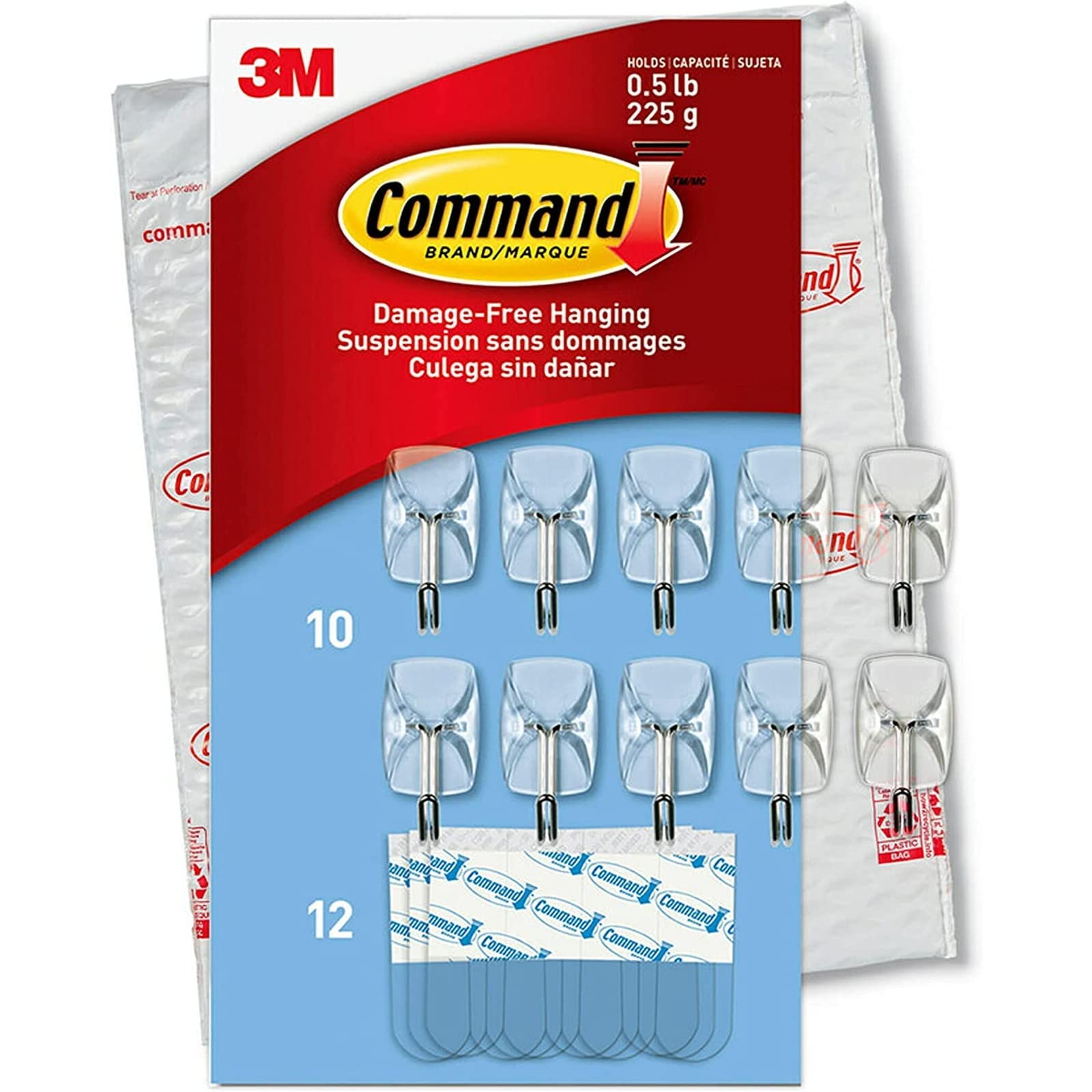 Foto 2 pulgar | Ganchos De Pared 3m Command, Pequeños, De Alambre Transparente, Con 10 Ganchos - Venta Internacional.