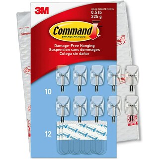 Foto 1 | Ganchos De Pared 3m Command, Pequeños, De Alambre Transparente, Con 10 Ganchos - Venta Internacional.