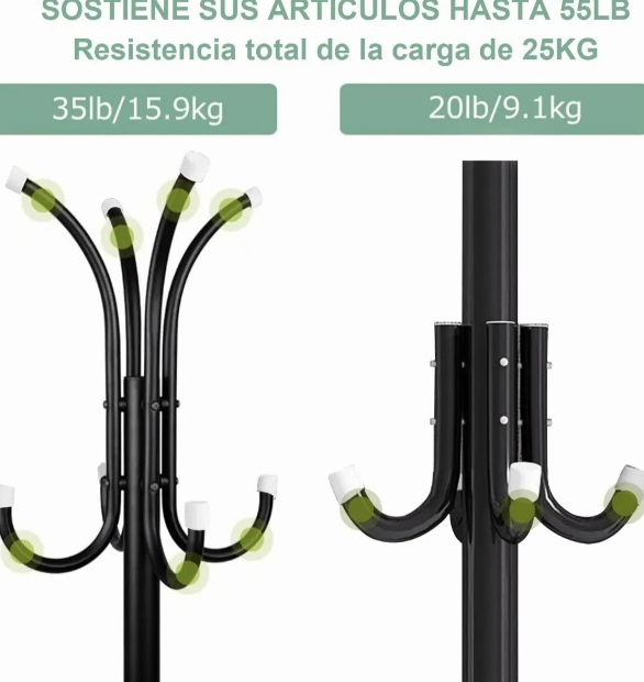 Foto 3 pulgar | Elegante Y Práctico Perchero De Piso Xtellar Con 12 Ganchos Metálicos Multinivel Para Organizar Ropa - Negro