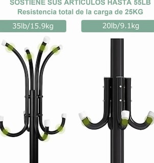 Foto 2 | Elegante Y Práctico Perchero De Piso Xtellar Con 12 Ganchos Metálicos Multinivel Para Organizar Ropa - Negro