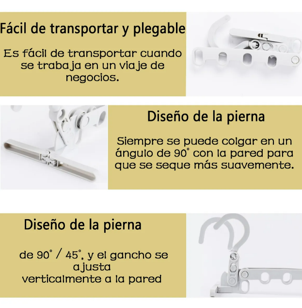 Foto 4 | Juego De 3 Perchas Plegables Xtellar Para Trajes De Viaje - Portátiles Y Resistentes