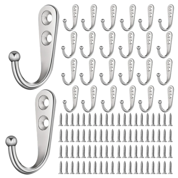 Foto 2 pulgar | Xtellar Pack De 50 Ganchos Percheros De Alta Calidad Zinc-plata Para Organización Y Decoración Elegante