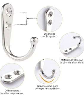 Foto 3 | Xtellar Pack De 50 Ganchos Percheros De Alta Calidad Zinc-plata Para Organización Y Decoración Elegante