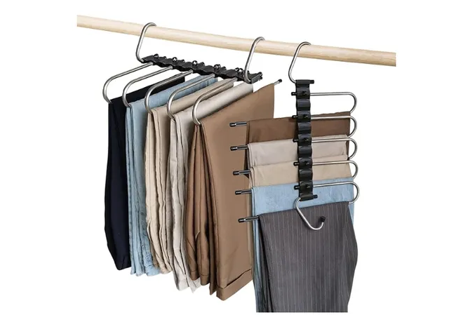 Foto 2 pulgar | Xtellar Perchas Premium De Acero Inoxidable Para Pantalones, Pack De 2 - Optimiza Espacio Con Elegancia, Plateado
