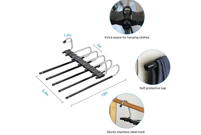 Foto 3 pulgar | Xtellar Perchas Premium De Acero Inoxidable Para Pantalones, Pack De 2 - Optimiza Espacio Con Elegancia, Plateado
