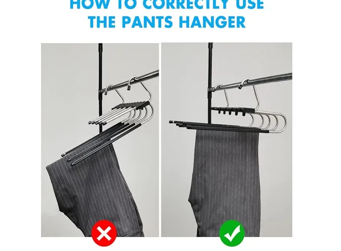 Foto 4 pulgar | Xtellar Perchas Premium De Acero Inoxidable Para Pantalones, Pack De 2 - Optimiza Espacio Con Elegancia, Plateado