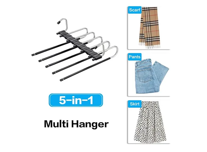 Foto 5 pulgar | Xtellar Perchas Premium De Acero Inoxidable Para Pantalones, Pack De 2 - Optimiza Espacio Con Elegancia, Plateado