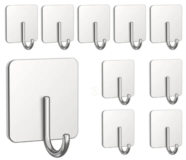 Foto 1 | Optimiza Tu Espacio Con Xtellar Ganchos Adhesivos De Acero Inoxidable - Paquete De 10