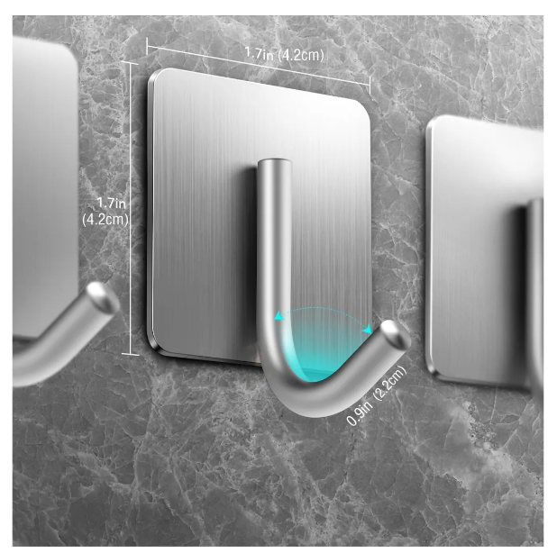 Foto 4 | Optimiza Tu Espacio Con Xtellar Ganchos Adhesivos De Acero Inoxidable - Paquete De 10