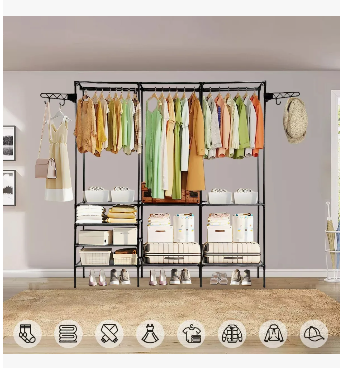 Foto 3 pulgar | Rack Armable Xtellar Perchero Piso Organizador Ropa Colgador Closet Color Negro