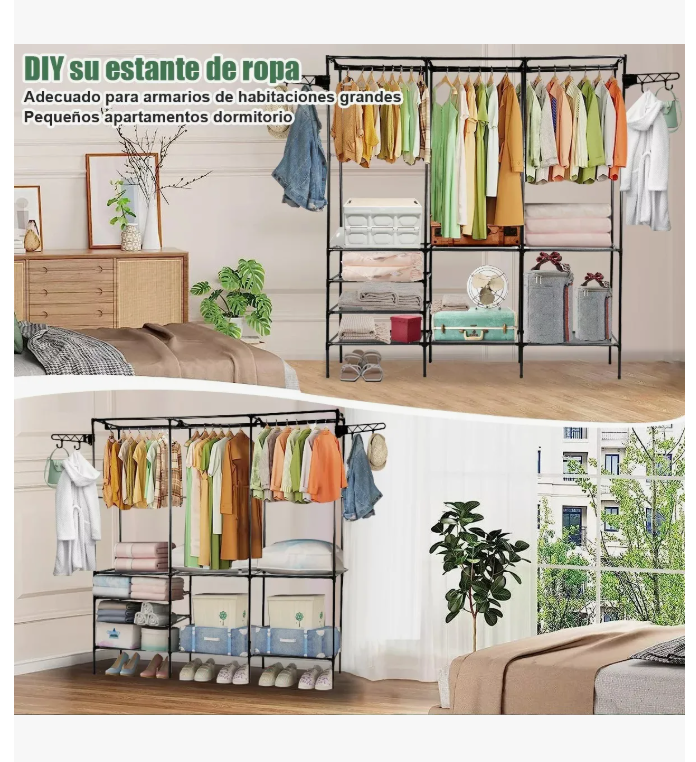 Foto 3 | Rack Armable Xtellar Perchero Piso Organizador Ropa Colgador Closet Color Negro