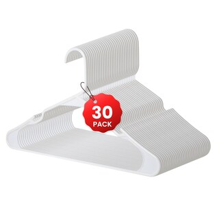 Foto 1 | Perchas De Plástico Healsmart Paquete De 30 Unidades Que Ahorran Espacio Color Blanco - Venta Internacional.