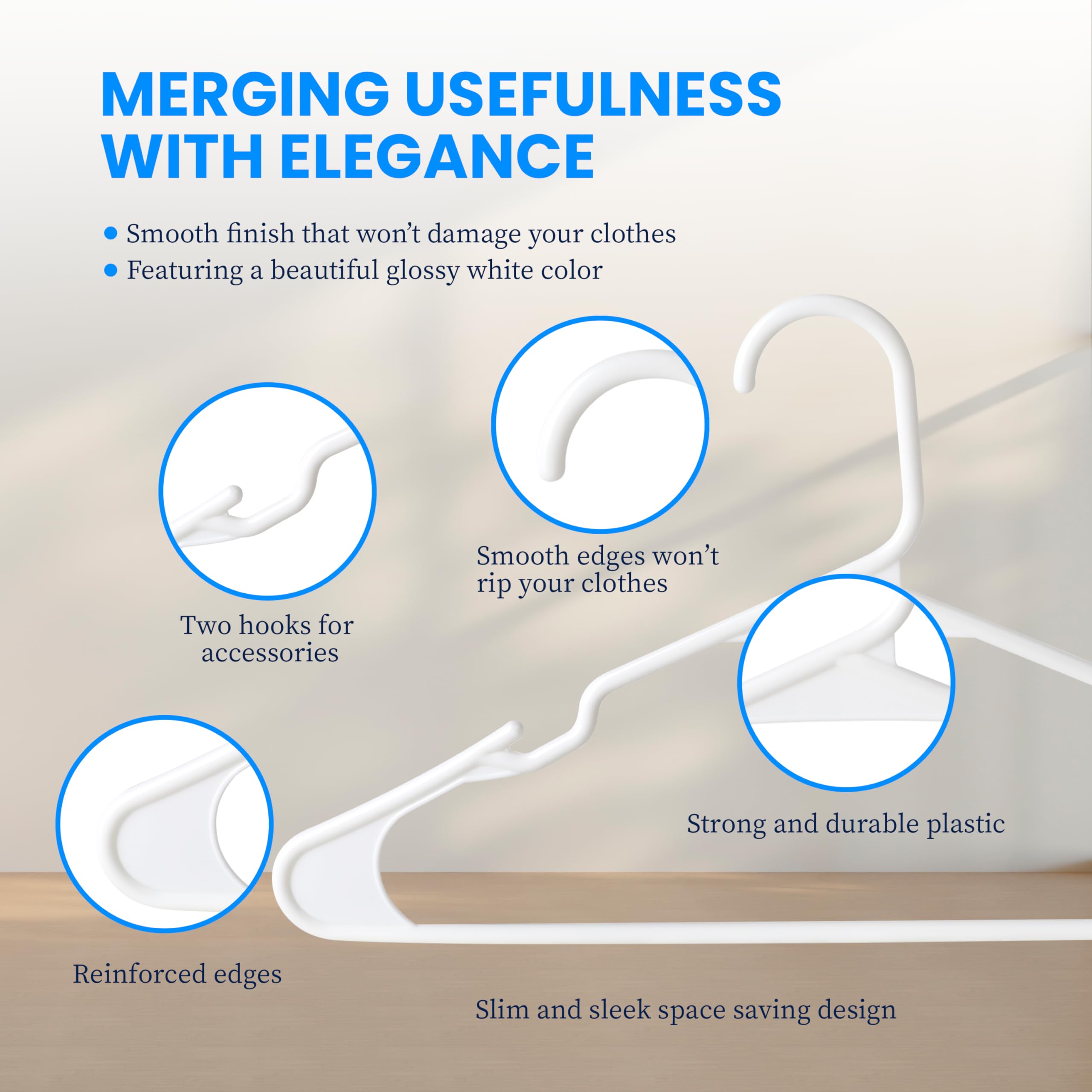 Foto 5 | Perchas De Plástico Healsmart  Paquete De 30 Unidades  Que Ahorran Espacio  Color Blanco - Venta Internacional.