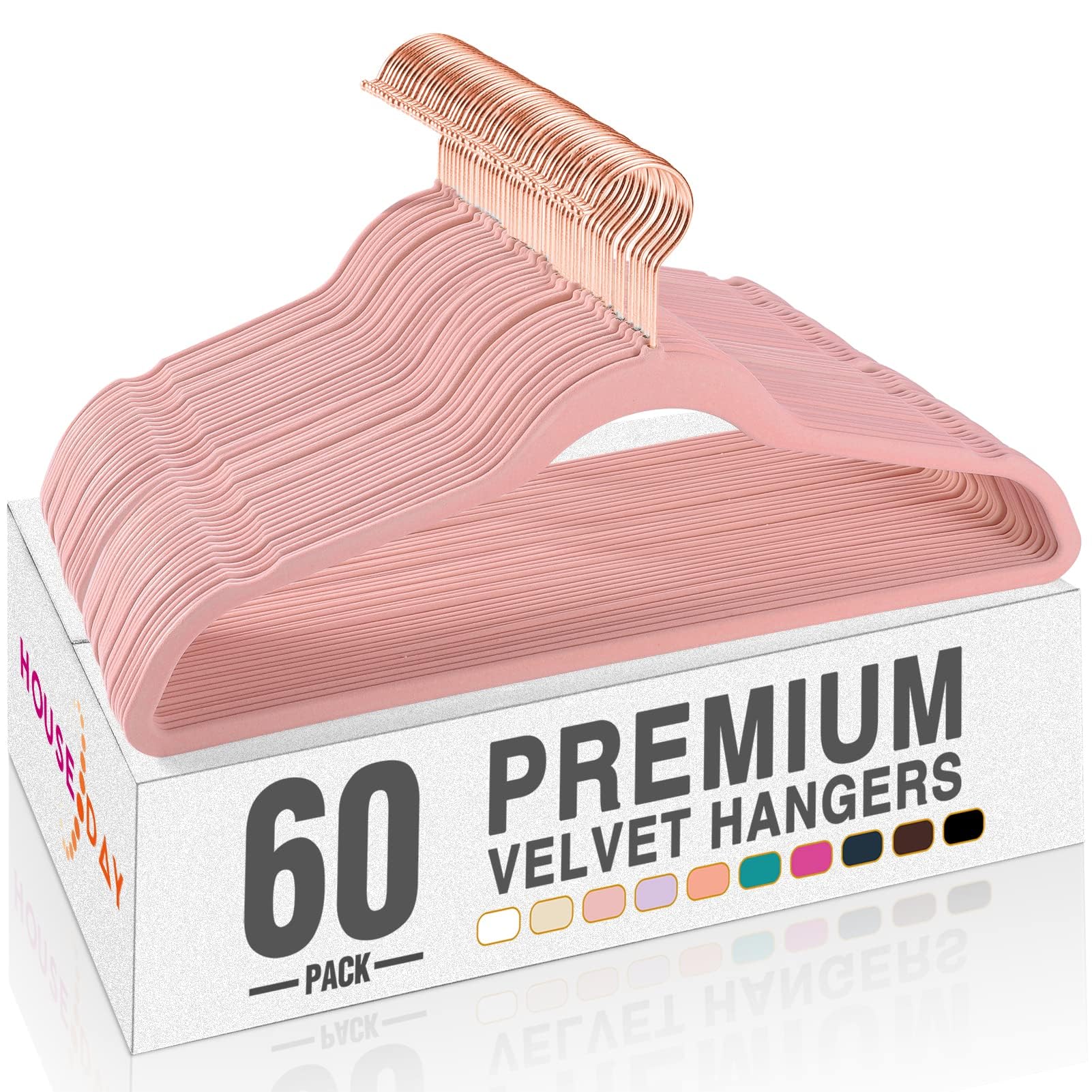 Foto 1 | Velvet Hangers House Day  60 Unidades  Ropa De Fieltro Antideslizante  Color Rosa - Venta Internacional.