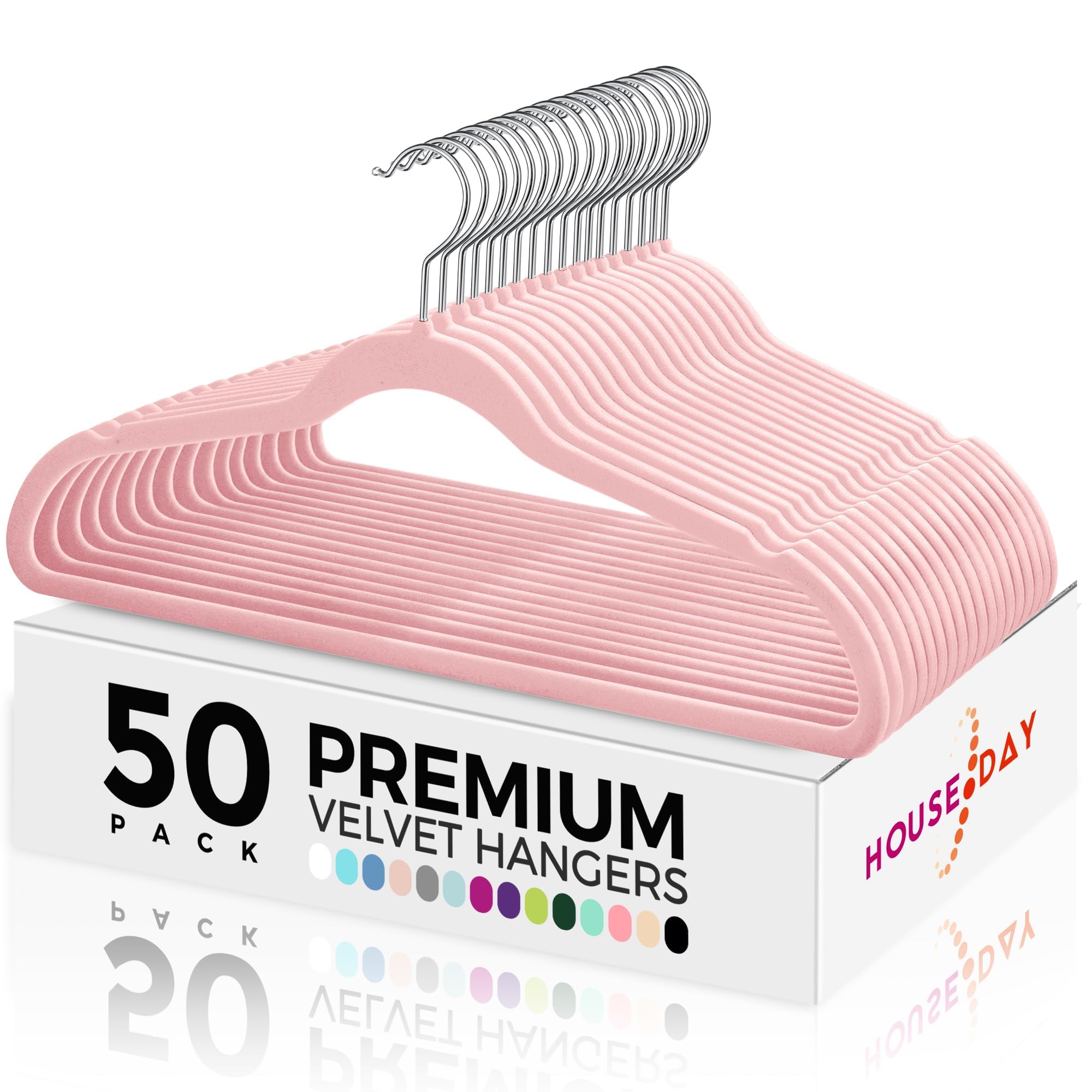 Foto 1 | Perchas De Terciopelo House Day Premium  Paquete De 50 Unidades  Rosas  Antideslizantes - Venta Internacional.