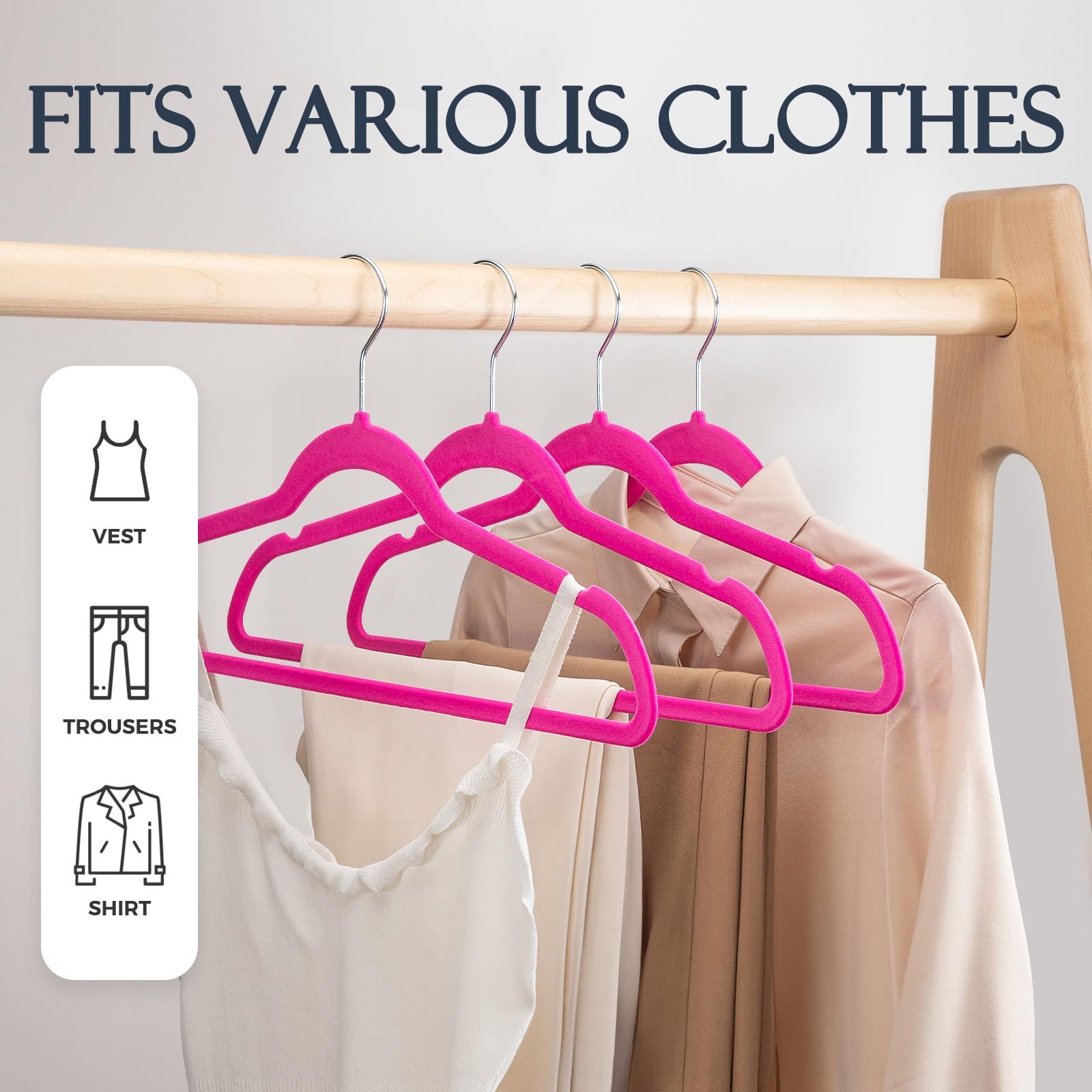 Foto 4 pulgar | Velvet Hangers House Day De Color Rojo Rosado  Paquete De 60 Unidades De Ropa Antideslizante - Venta Internacional.