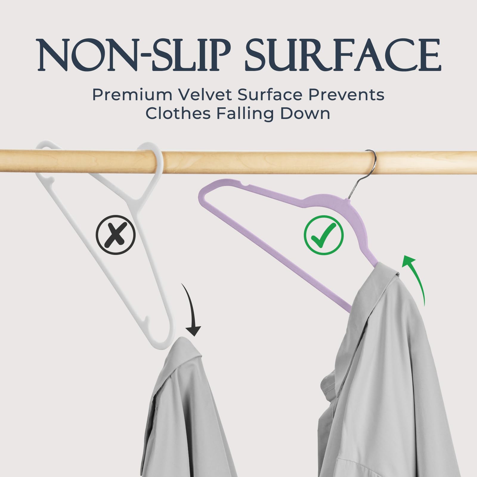 Foto 2 | Velvet Hangers House Day Lt-purple  Paquete De 60 Prendas Antideslizantes - Venta Internacional.