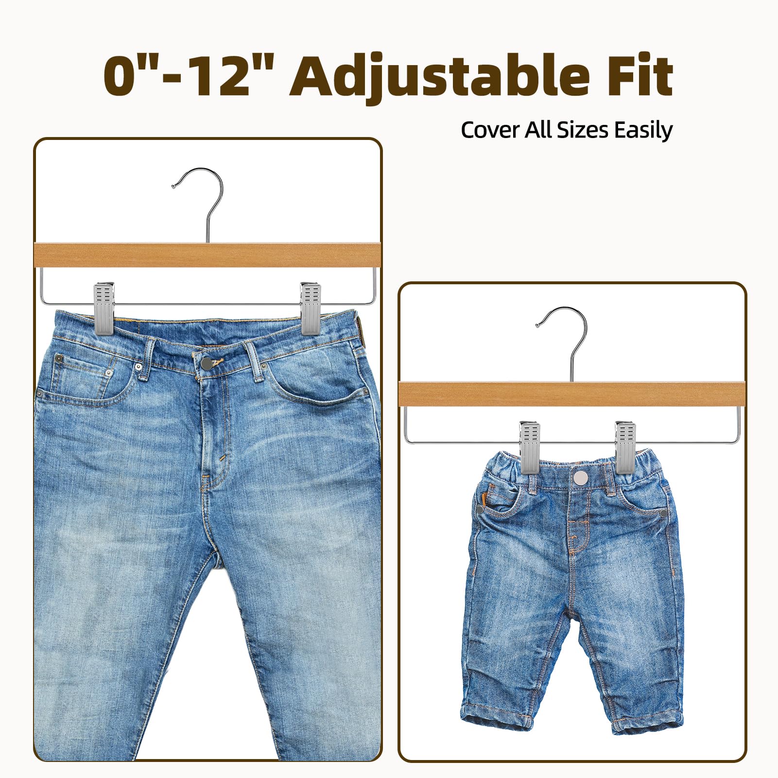 Foto 3 | Perchas Para Pantalones House Day De Madera De Primera Calidad  Paquete De 25 Con Clips - Venta Internacional.