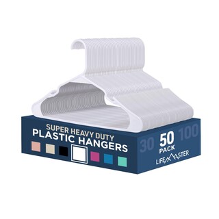 Foto 1 | Perchas Para Ropa Lifemaster Ligeras De Plástico Blanco 50 Unidades - Venta Internacional.