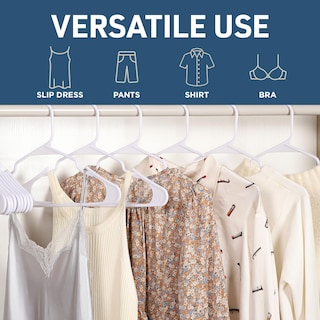 Foto 4 | Perchas Para Ropa Lifemaster Ligeras De Plástico Blanco 50 Unidades - Venta Internacional.