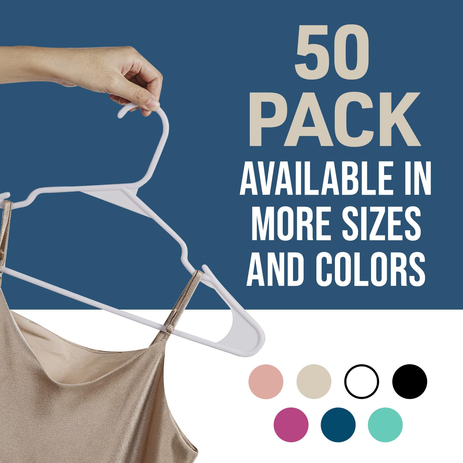Foto 6 pulgar | Perchas Para Ropa Lifemaster  Ligeras  De Plástico Blanco  50 Unidades - Venta Internacional.