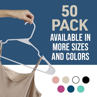 Foto 5 | Perchas Para Ropa Lifemaster Ligeras De Plástico Blanco 50 Unidades - Venta Internacional.