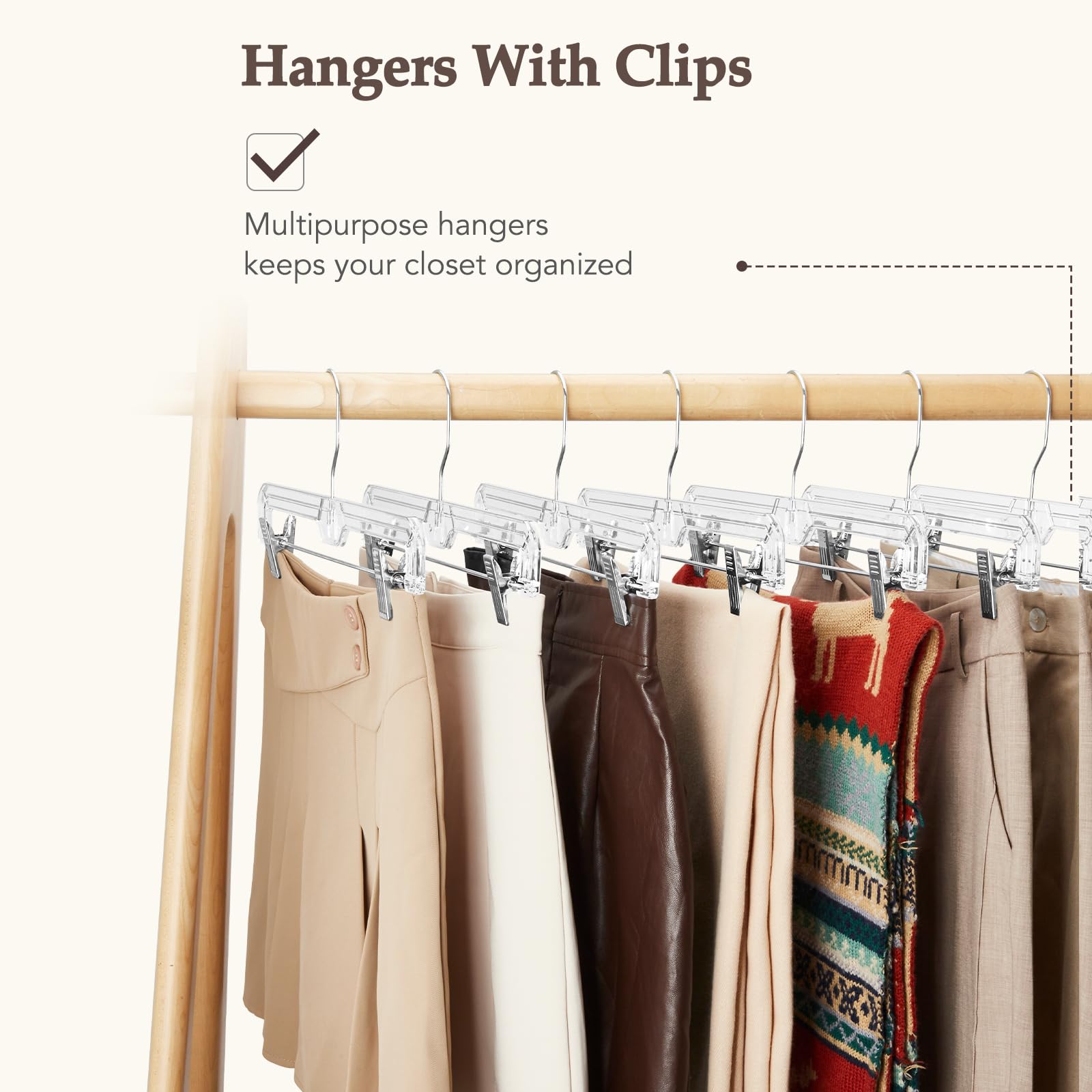 Foto 4 | Perchas Para Pantalones Y Faldas House Day  Plástico Transparente  Paquete De 10 - Venta Internacional.
