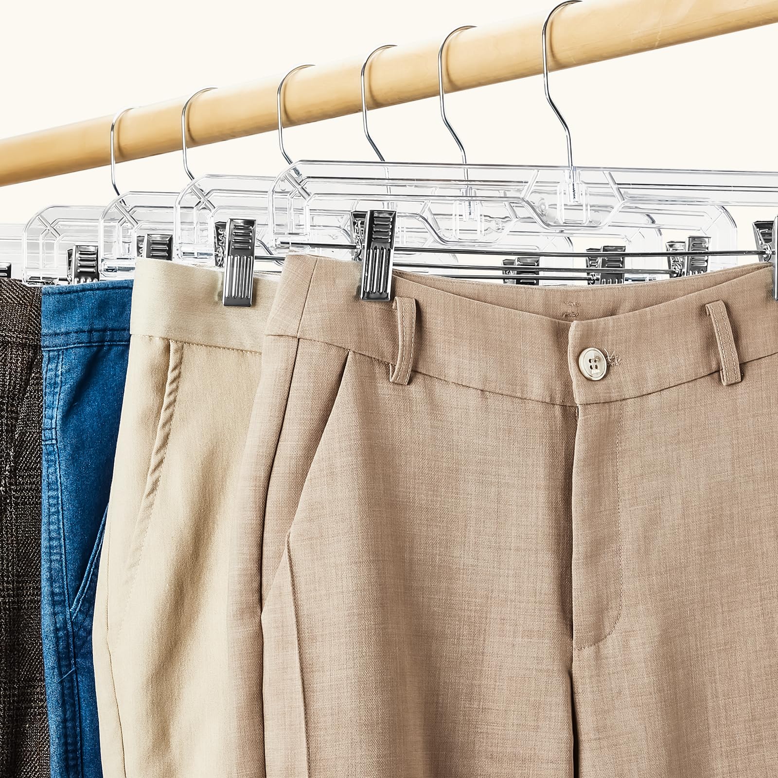 Foto 6 | Perchas Para Pantalones Y Faldas House Day  Plástico Transparente  Paquete De 10 - Venta Internacional.
