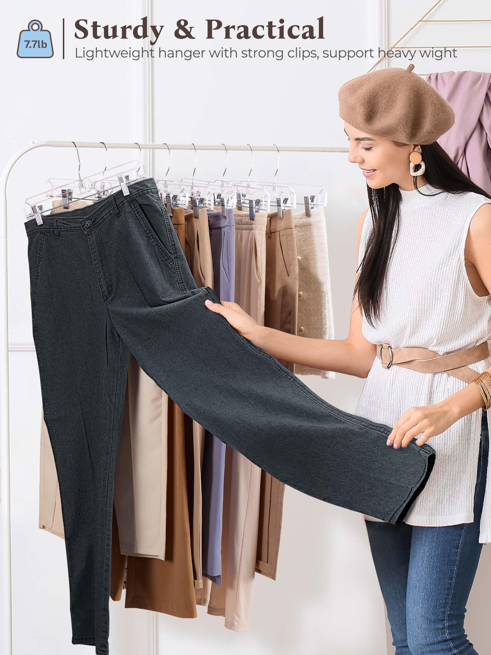 Foto 7 | Perchas Para Pantalones Y Faldas House Day  Plástico Transparente  Paquete De 10 - Venta Internacional.