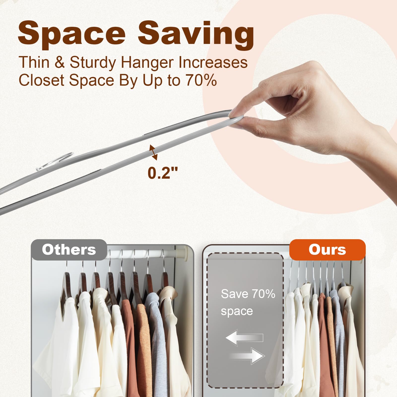 Foto 5 | Perchas Para Ropa House Day  Plástico Resistente  60 Unidades  Color Gris - Venta Internacional.
