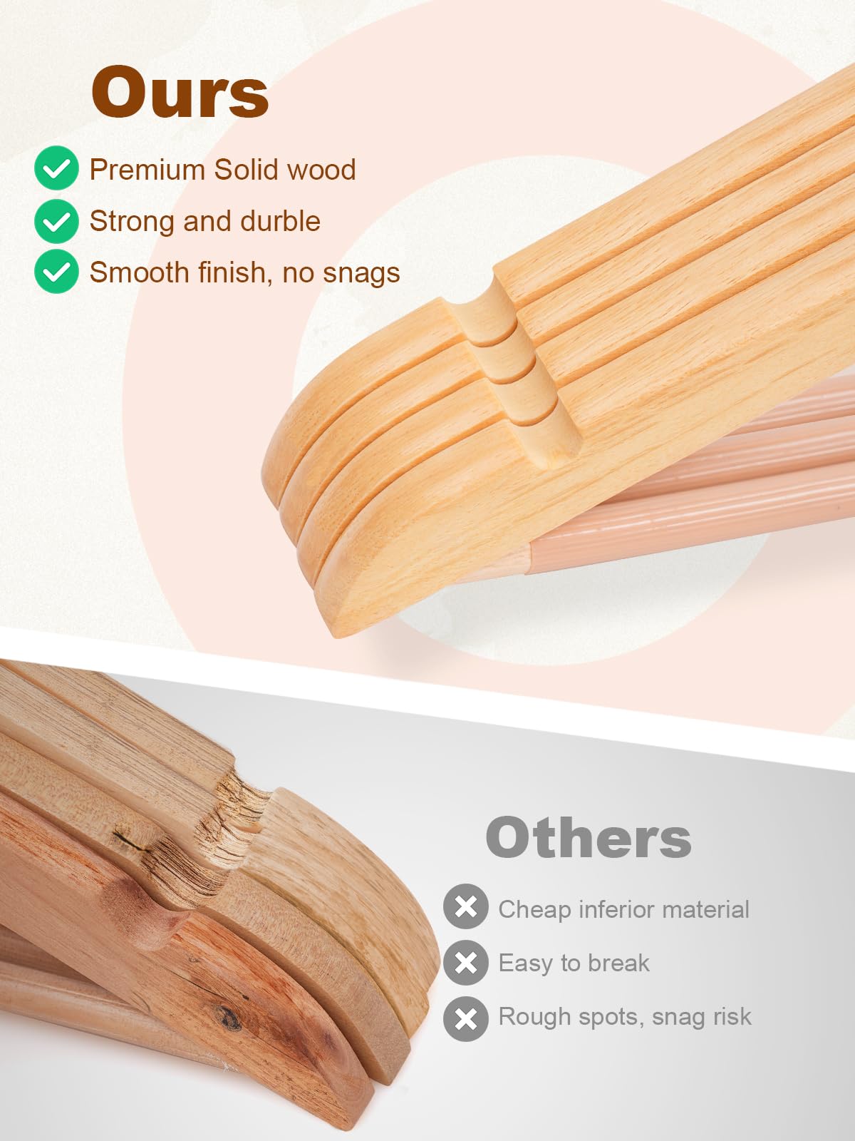 Foto 4 pulgar | Perchas De Madera House Day  Paquete De 20 Unidades  Antideslizantes  Color Natural - Venta Internacional.