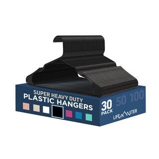 Foto 1 | Set De Perchas Para Ropa Lifemaster De Plástico 30 Piezas Color Negro - Venta Internacional.