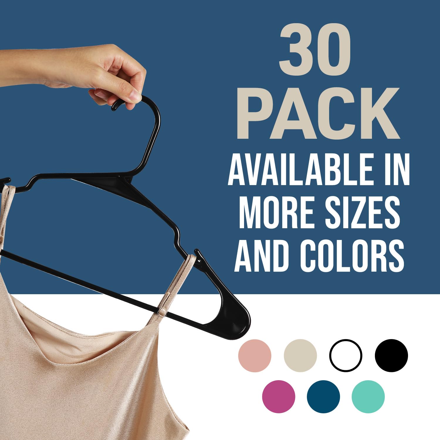 Foto 5 | Set De Perchas Para Ropa Lifemaster De Plástico  30 Piezas  Color Negro - Venta Internacional.